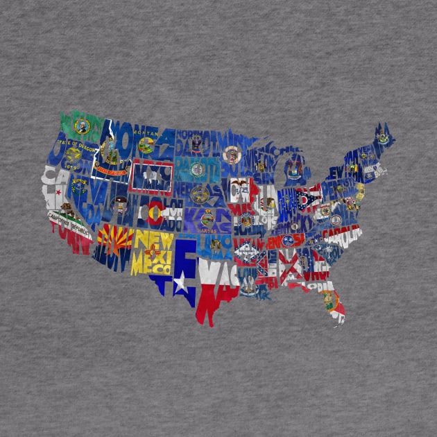 Flag Map of States by inspirowl